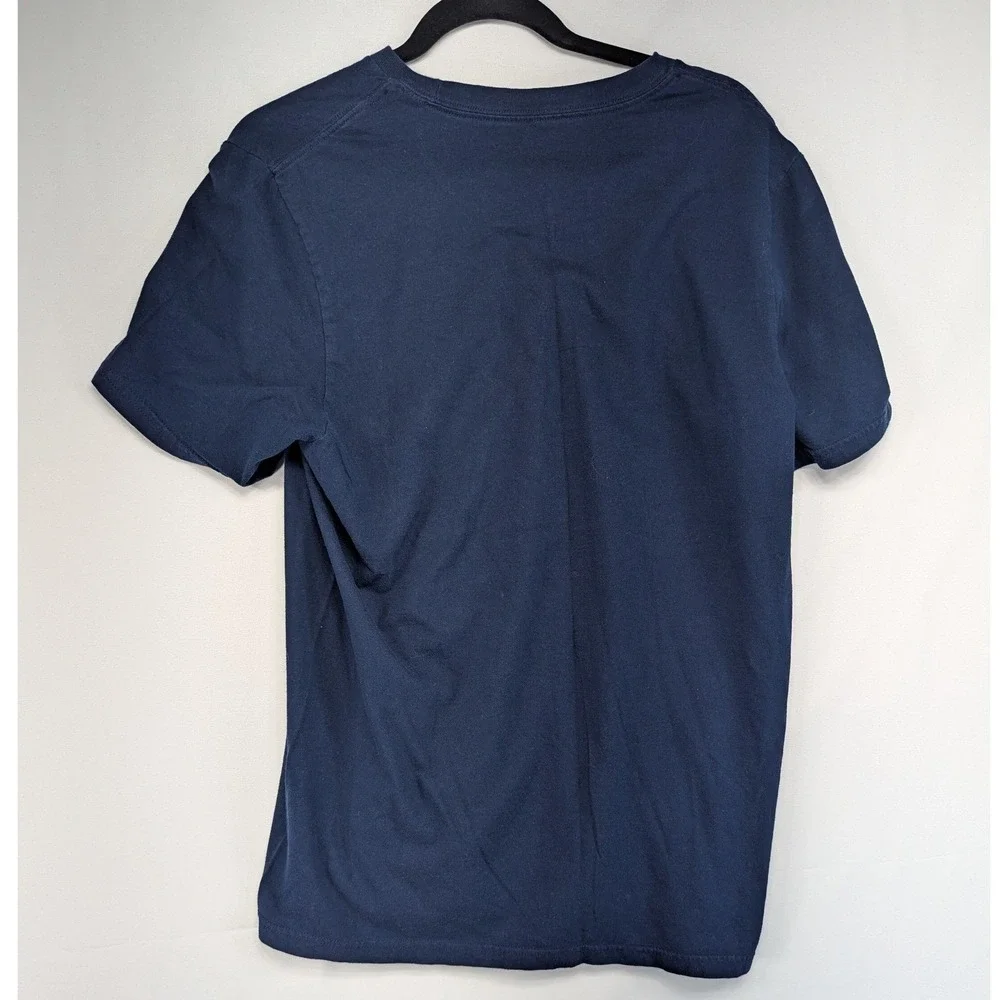 Adidas Navy Blue T‎ Shirt Large Logo Graphic Short Sleeve Casual Men's L